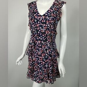 Michael Kors Floral Ruffle V Neck Tank Sleeveless Dress XS